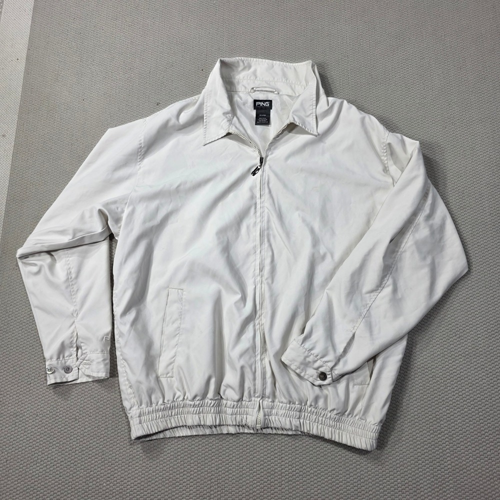 PING Golf Jacket Men's XLarge White Zip Up Lightweight‎ Outerwear Windbreaker
